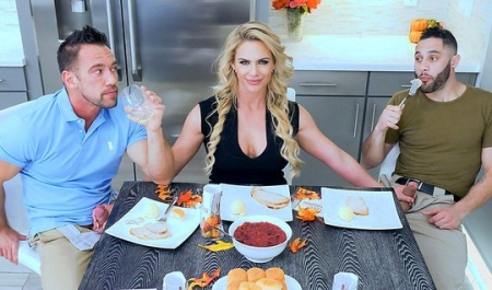 Stepmom Juicy Threesome with Young Stepson and His Friend POV