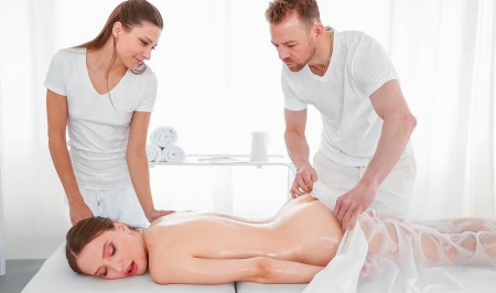 Sexy Beauty Comes for Massage Gets Hard Cock Deep in Tight Ass