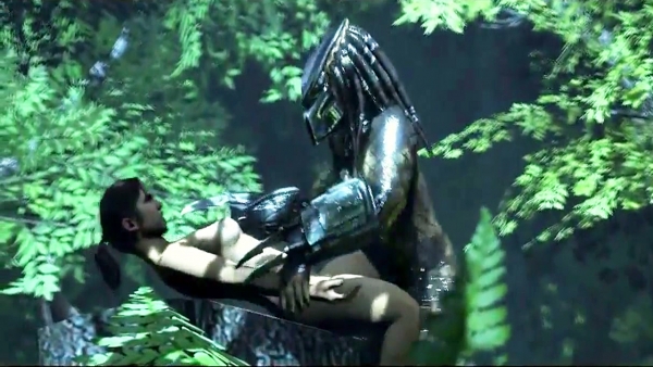 Savage Jungle Predator Catches and Brutally Fucks Sexy Human Woman