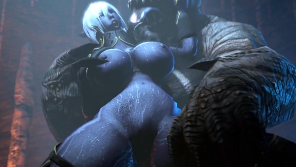 Huge Warcraft Monster Creampies Busty Wife of Universe Lord 4K