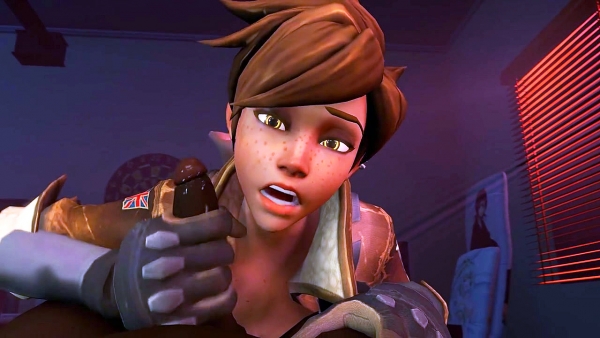 Overwatch Tracer Gets Her Tight Pussy Filled by Huge BBC Creampie