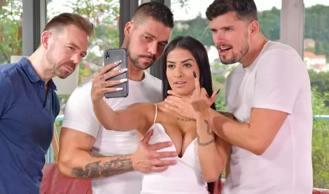 Busty Slut Gangbanged All Holes by 3 Fans Revenge Porn for Ex BF