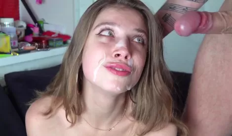 Fucking Russian Slut in Homemade Porn She Takes Huge Facial Cumshot