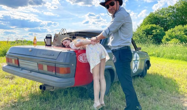 Russian Village Whore Takes Brutal Anal in Country Fields Outdoors