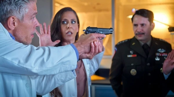 Alien MILF Fucks 3 Scientists Gangbang to Save Earth Russian Dubbed